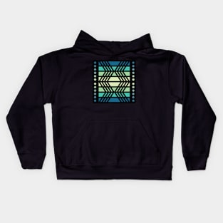 “Dimensional Funk” - V.3 Blue/Green - (Geometric Art) (Dimensions) - Doc Labs Kids Hoodie